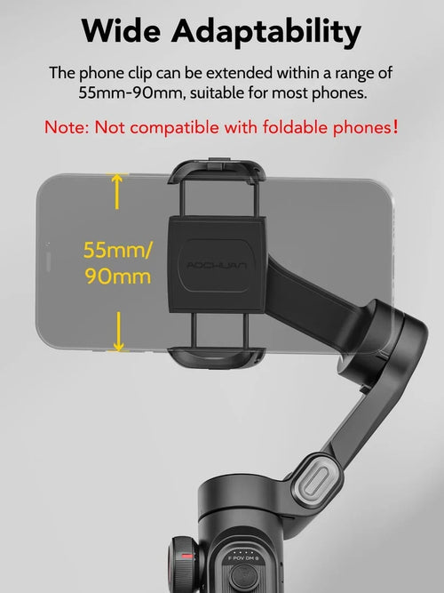 AOCHUAN Smart XE 3-Axis Smartphone Gimbal | AI Face Tracking & Gesture Control