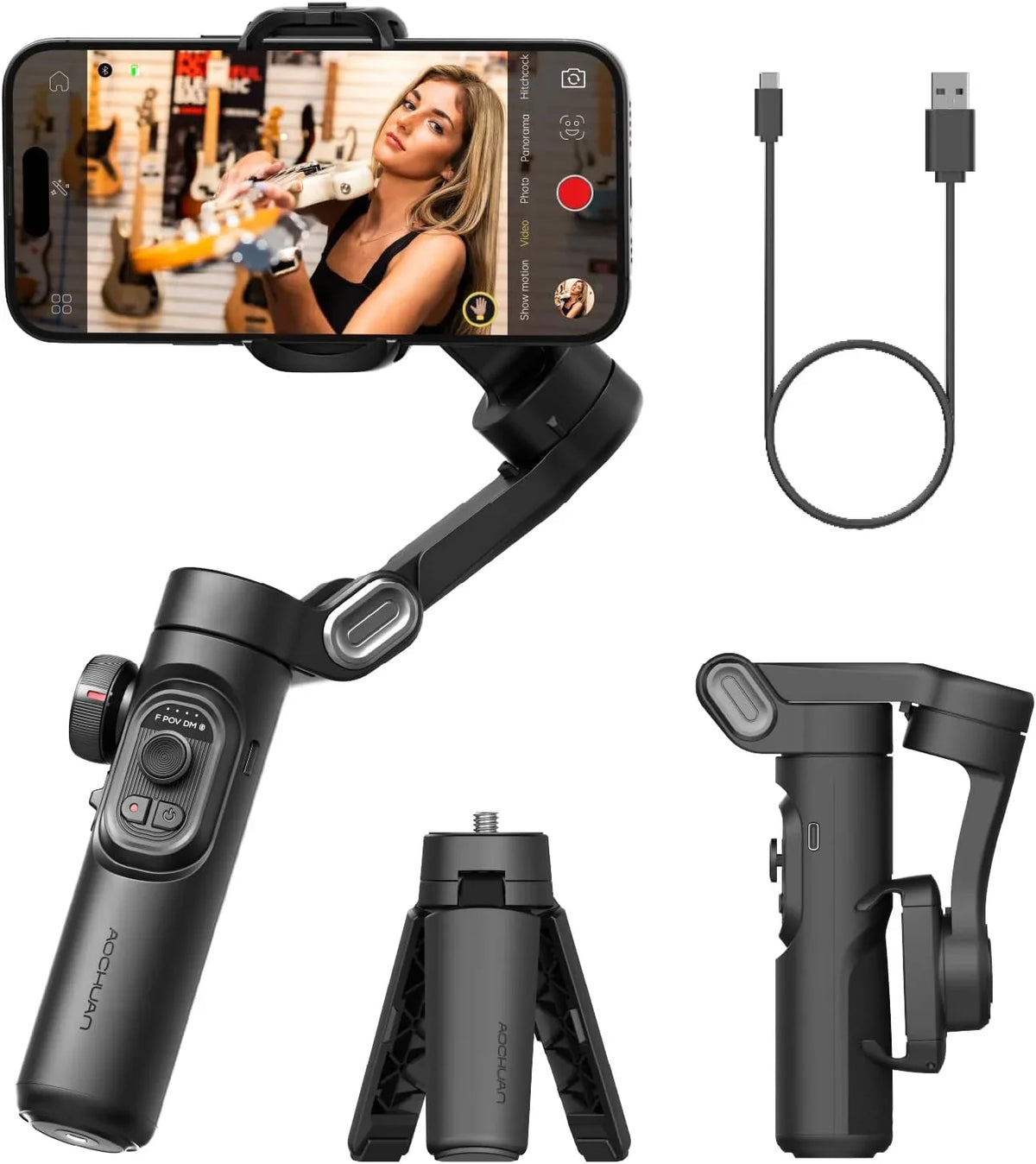 AOCHUAN Smart XE 3-Axis Smartphone Gimbal | AI Face Tracking & Gesture Control