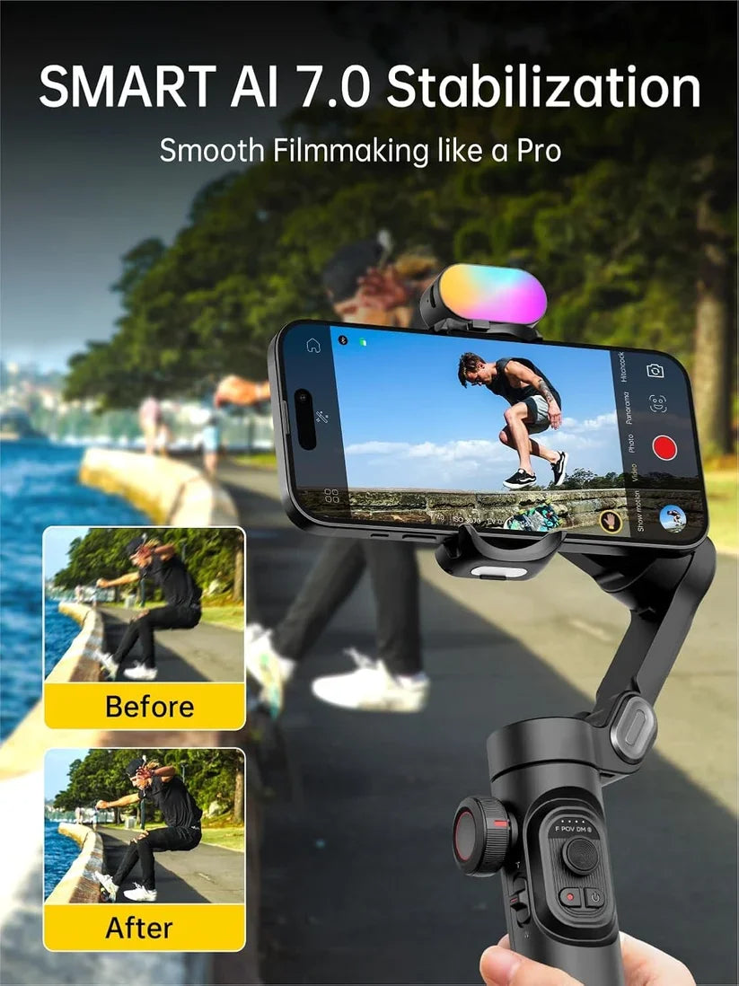 AOCHUAN Smart XE 3-Axis Smartphone Gimbal | AI Face Tracking & Gesture Control